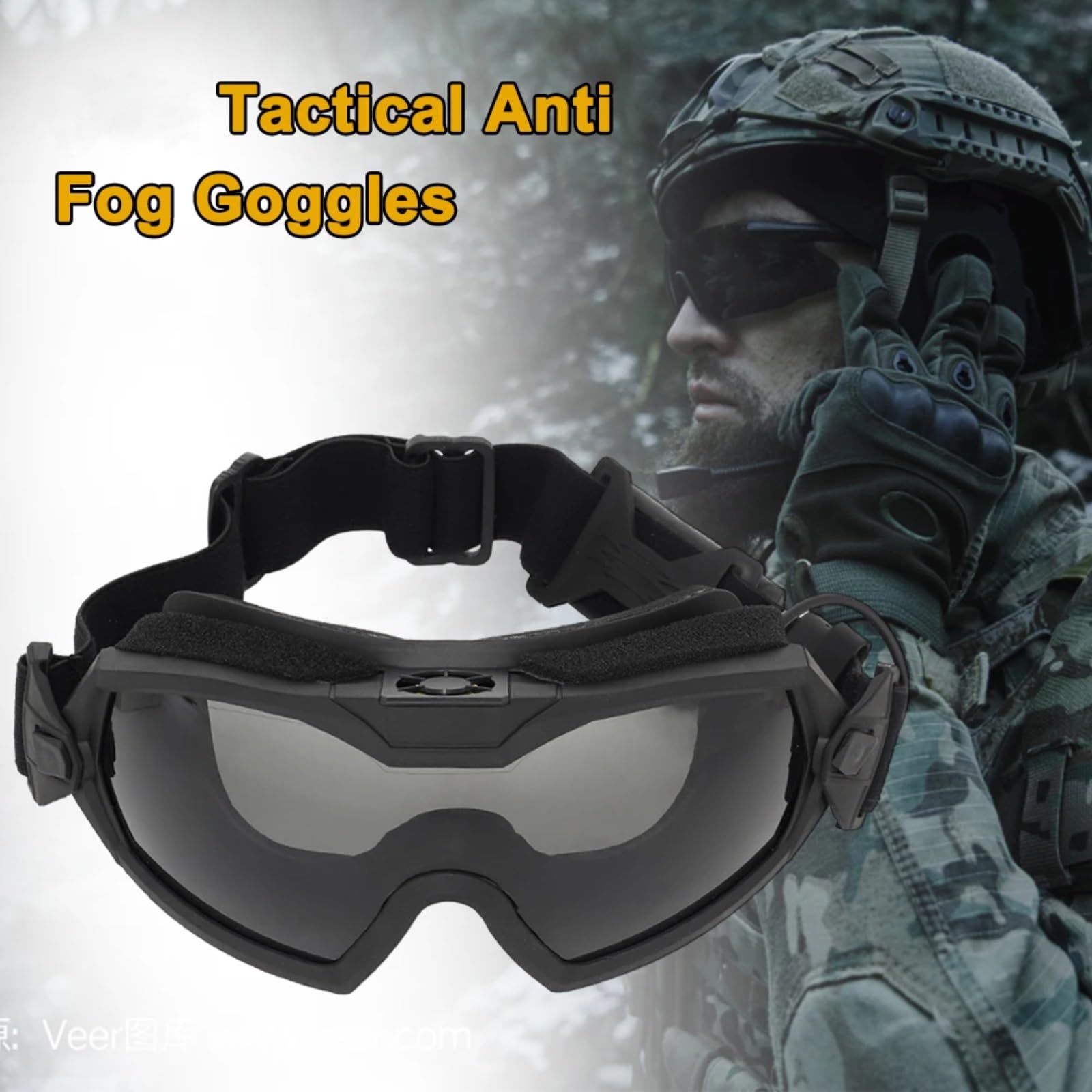 Antibeschlag Schutzbrille mit Mikrolüfter, Airsoft Paintball Schutzbrille, Kratzfest Augenschutz Outdoor Jagd Sport