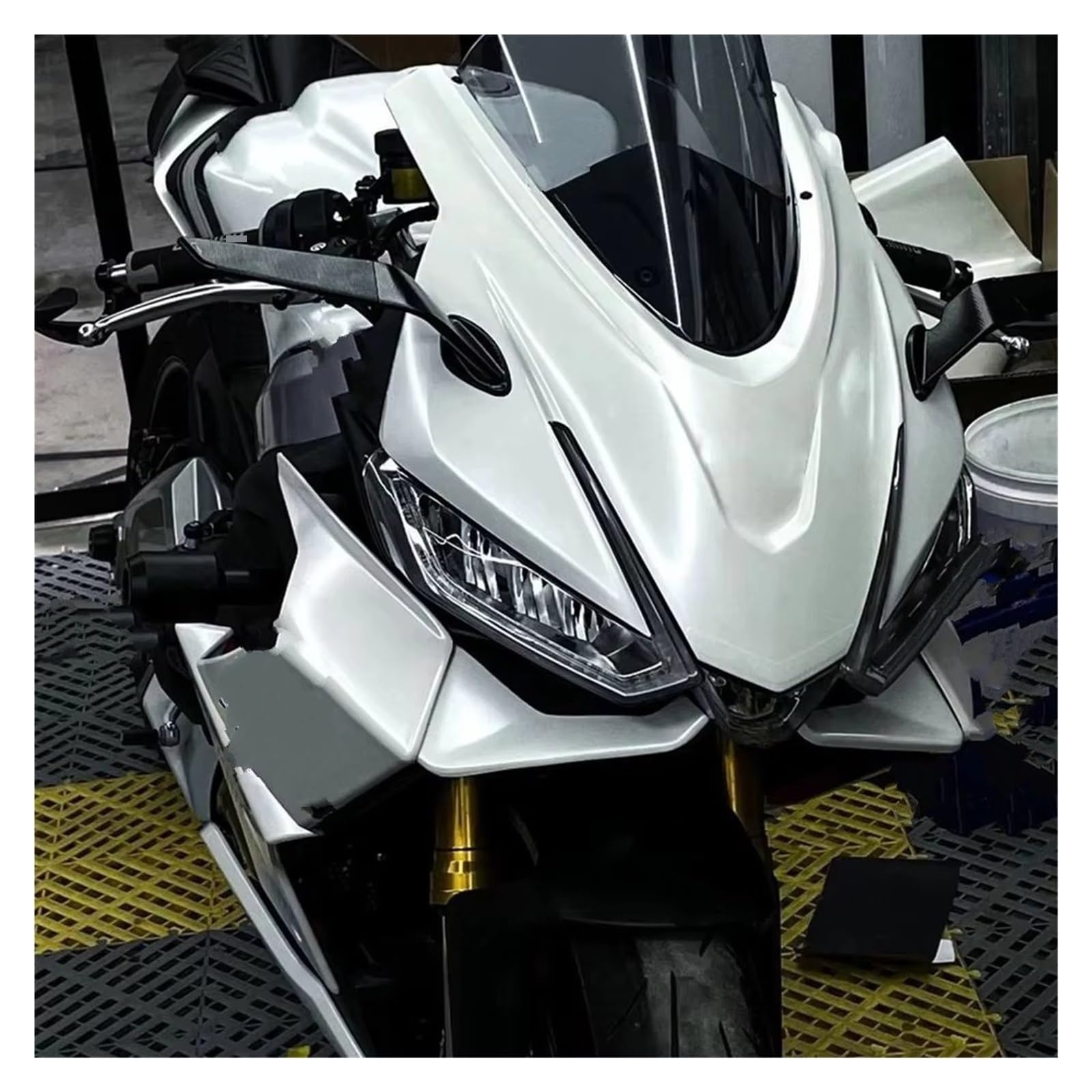 Winglets Per Aprilia RS 660 Cone Aerodynamics Carenatura Winglets 2021-2024 RS660 2024 Copertura Parafango Anteriore Per Moto Alette aerodinamiche(Gloss White)
