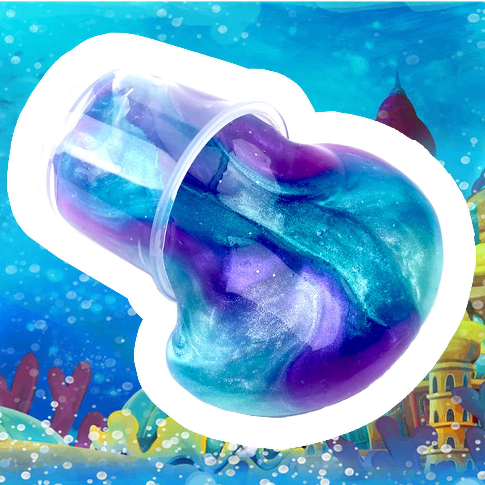 HFCHUPIN 24 Pack Galaxy Mermaid Slime Kit,Party Favors for Kids,Non Sticky, Stress & Anxiety Relief, Super Soft Sludge Toy,Easter Basket Stuffers,Birthday Gifts for Girl and Boys