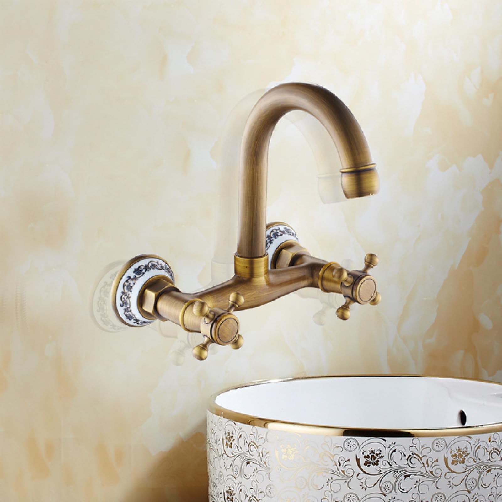 Mitigeur eau chaude eau froide encastré pour baignoire rétro chic