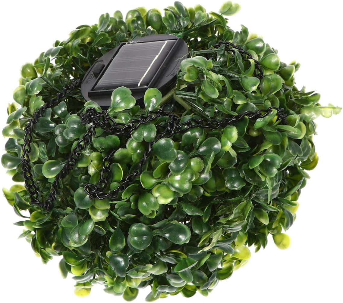 BESPORTBLE 2pcs Solar Powered Rattan Ball Light Led Leaf Pendant Lamp for Outdoor Garden Courtyard Home Decor Intelligent Light Control Solar Charging Durable Hanging Decorative