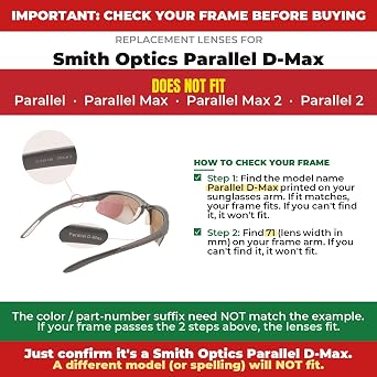 Replacement Lenses for Smith Optics Parallel D-Max Sunglasses