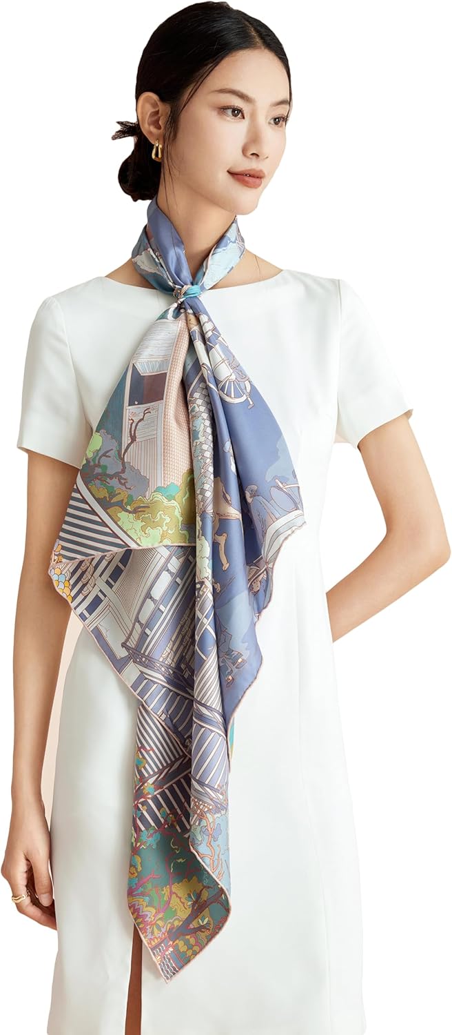 Grace Scarves 100% Silk Scarf, Large, Twill
