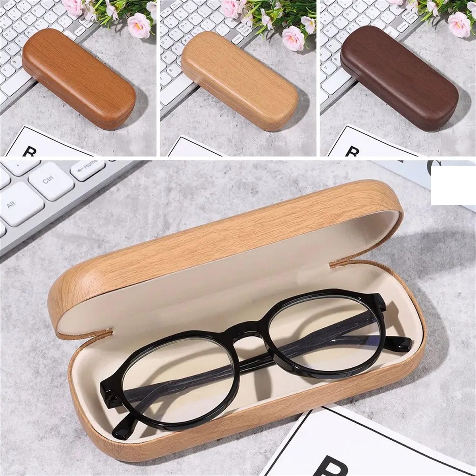 2 uds caja de gafas madera resistente al agua for mujer, lectura portátiles, estuche for sol, Protector Para Viajes Y Vacaciones