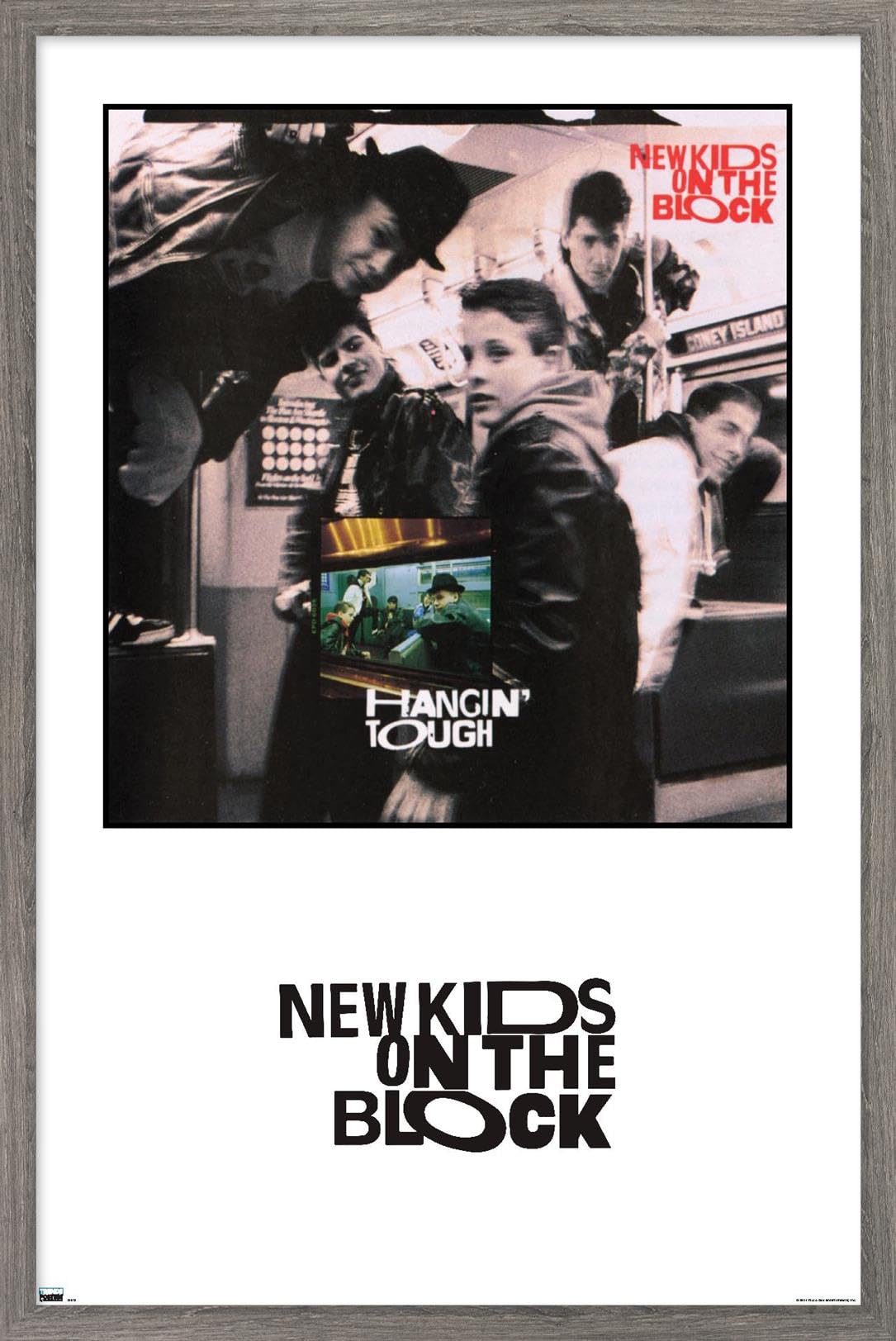 New Kids on the Block - Hangin' Tough Album Series Wall Poster, 34L" x 22.4W", Barnwood Framed Version