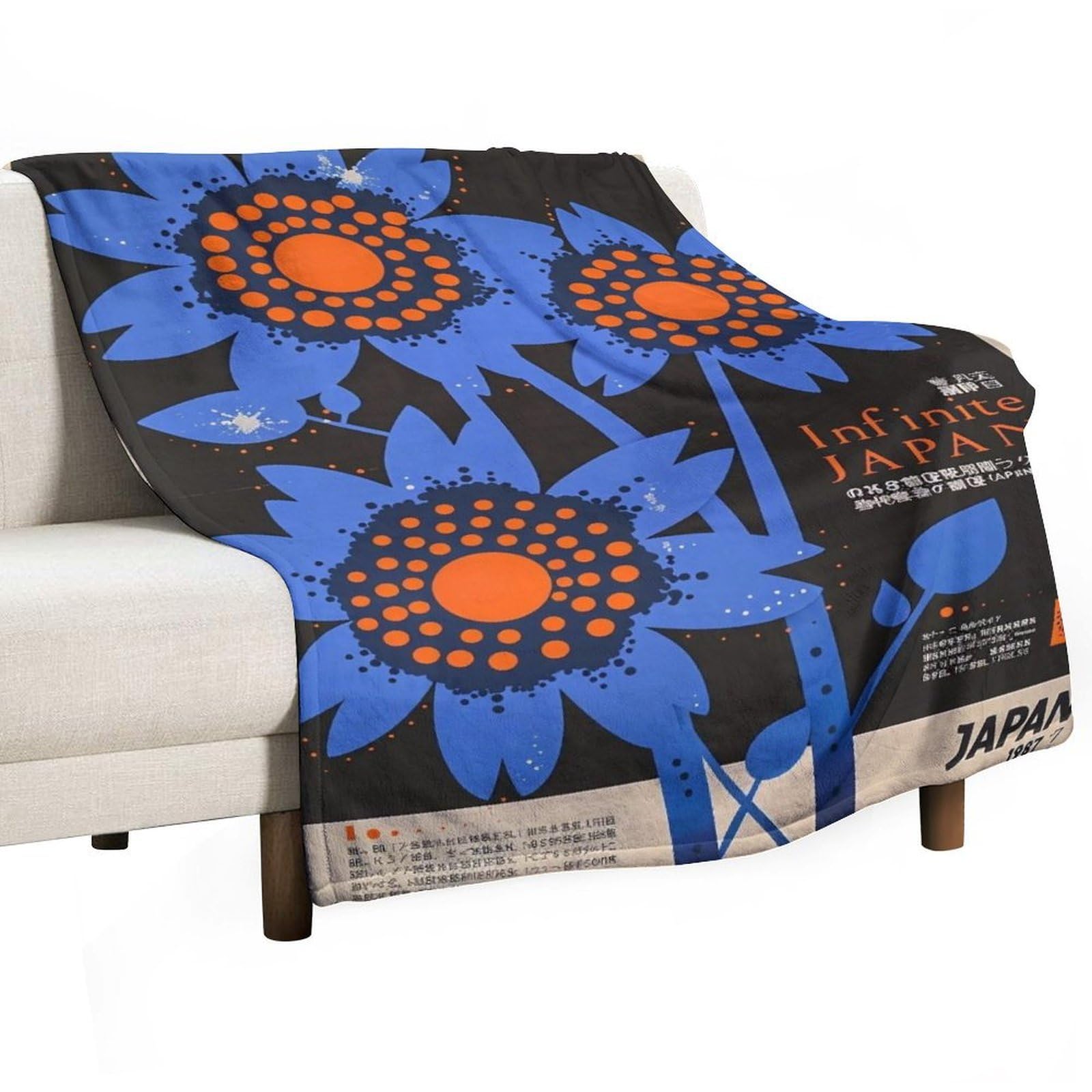 YHGSREUOH Yayoi Kusama Flowers 1987 02 Flannel Blankets Fleece Soft Throw Lightweight Plush Gifts for Couch, Bed, Cozy Sofa Plush, Chair, Lovers 32x48inch(80x120cm)