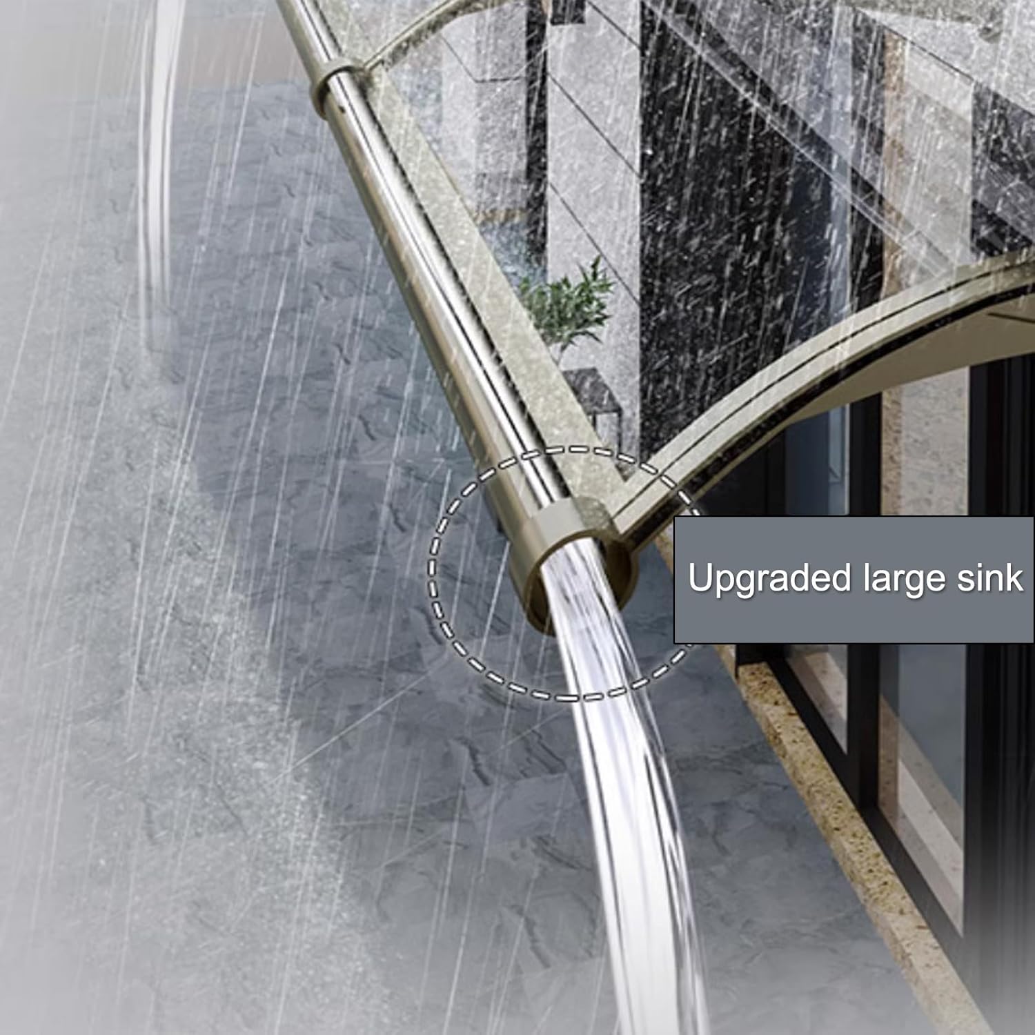 Door Window Awning Canopy,Outdoor Awning Patio Window Door Canopy Cover,Porch Awning Shelter,Overhead Door Polycarbonate Cover,Roofing Canopies,for UV Water Rain Resist (65x150cm/26 x59)