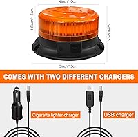 Vista 7 de AnTom Magnetic Wireless Strobe Light, Waterproof Rechargeable LED Beacon Lights for Trucks, Vehicle Emergency Flashing Warning, Amber