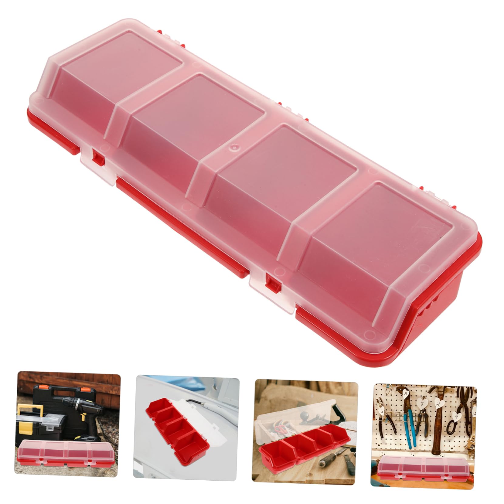 Lurrose 3 Series Caja De Almacenamiento De Tornillos Contenedores Con Tapas Compartimentos Tapado Caja Organizadora De Tornillos Caso De Tornillo Páginas Rojo 2 Piezas X 3