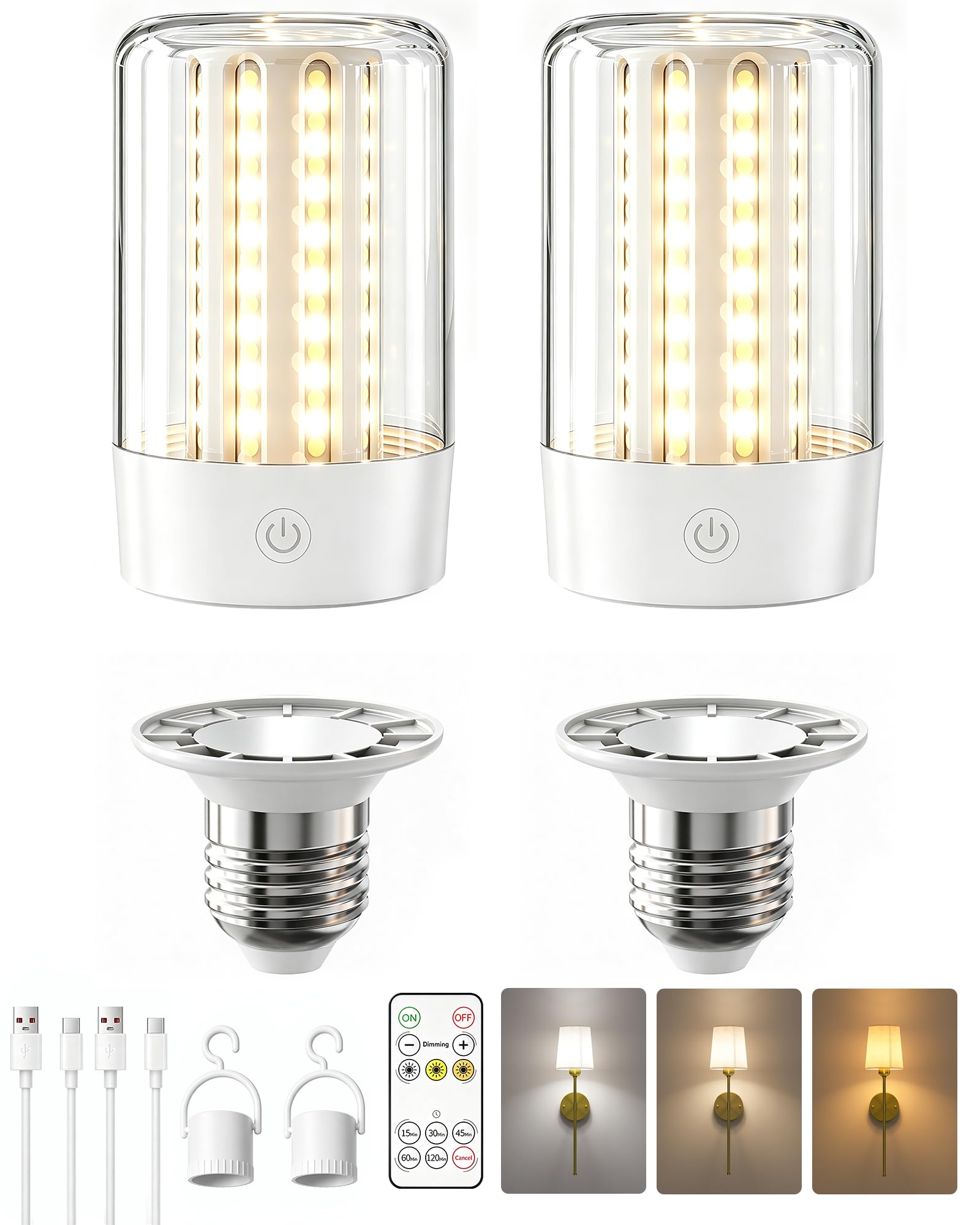 Photo 1 of EZVALO E26 Rechargeable LED Bulb (2-Pack)