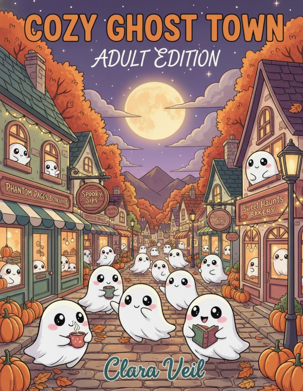 Cozy Ghost Town: Adult Edition - 30 Intricate Halloween Coloring Pages for Mindful Relaxation | Kawaii Cottagecore Ghosts, Cozy Cafes, Bookshops & ... Easy Outlines (Cute & Cozy Coloring Books)