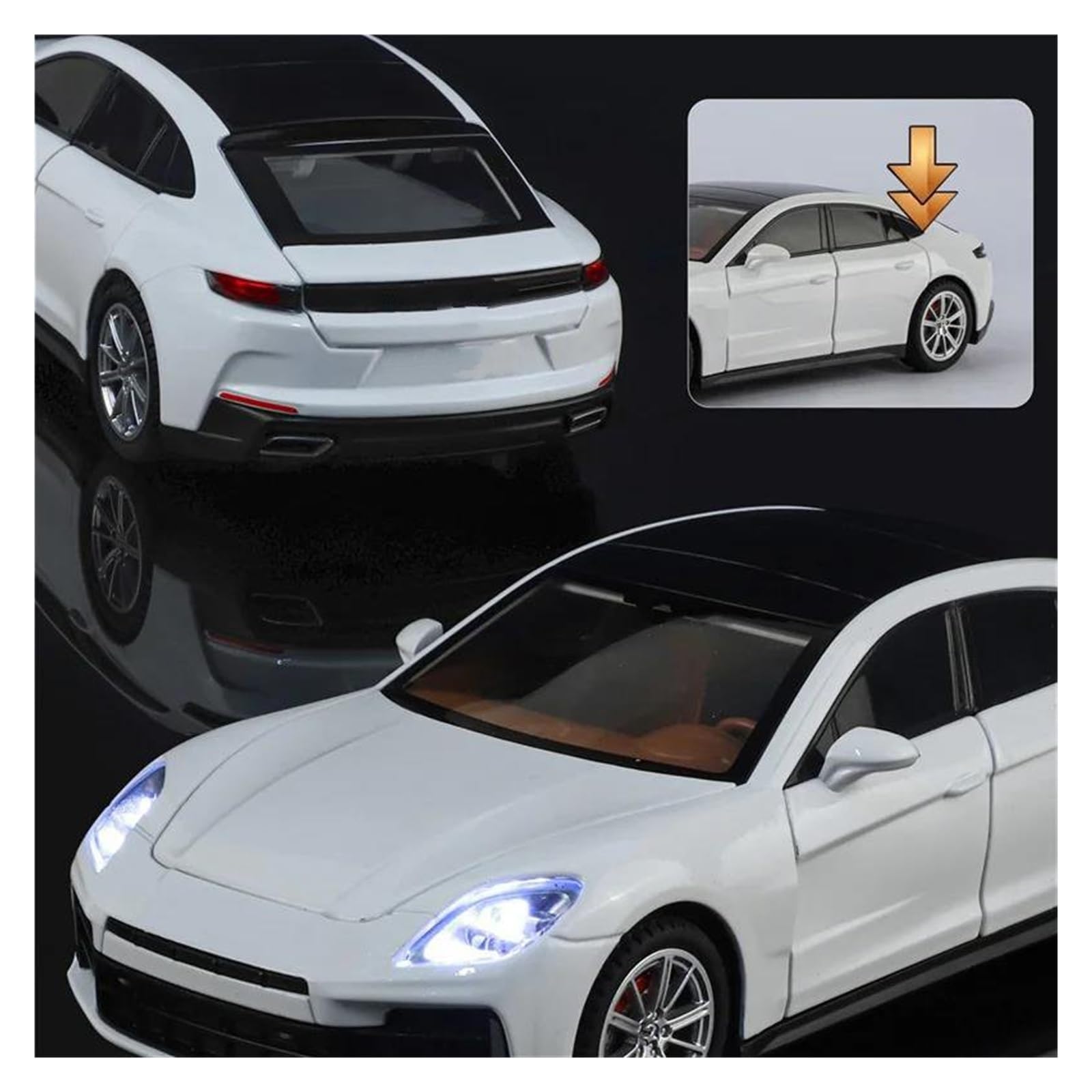 Modellino Auto 1:24 Per Porsche Per Panamera 2025 Modello Di Auto Sportiva In Lega Coupé Pressofuso In Metallo Riproduzioni Scala(bianco)