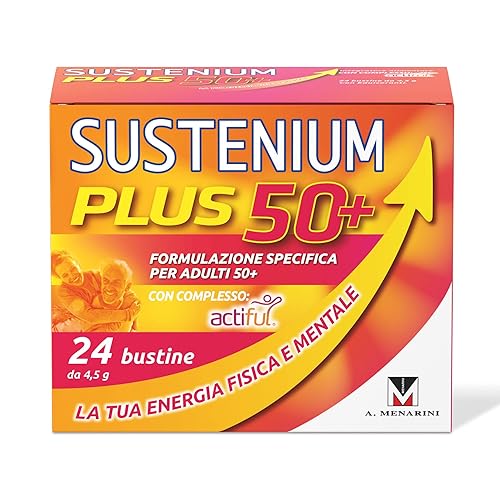 Immagine del prodotto Sustenium Plus 50+ - Integratore energizzante adulti 50+ con complesso antiossidante ACTIFUL, vitamine e minerali. Per la tua energia fisica e mentale. Confezione da 24 bustine
