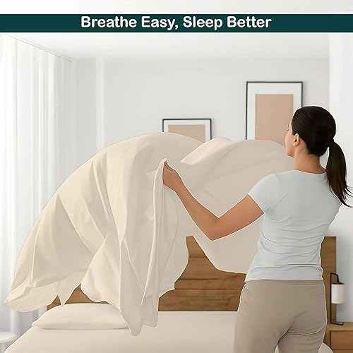 Miniatura 7 de Sábanas tamaño King  Sábanas de algodón para cama King  Sábanas King  Sábanas para cama King  Juego de ropa de cama King  Sábanas de algodón para