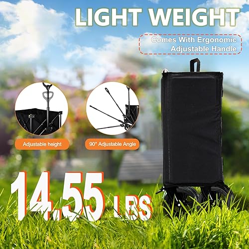 Miniatura 5 de Carro plegable con ruedas plegable, carrito plegable con rueda todo terreno, carritos grandes de comestibles sobre ruedas, carros utilitarios