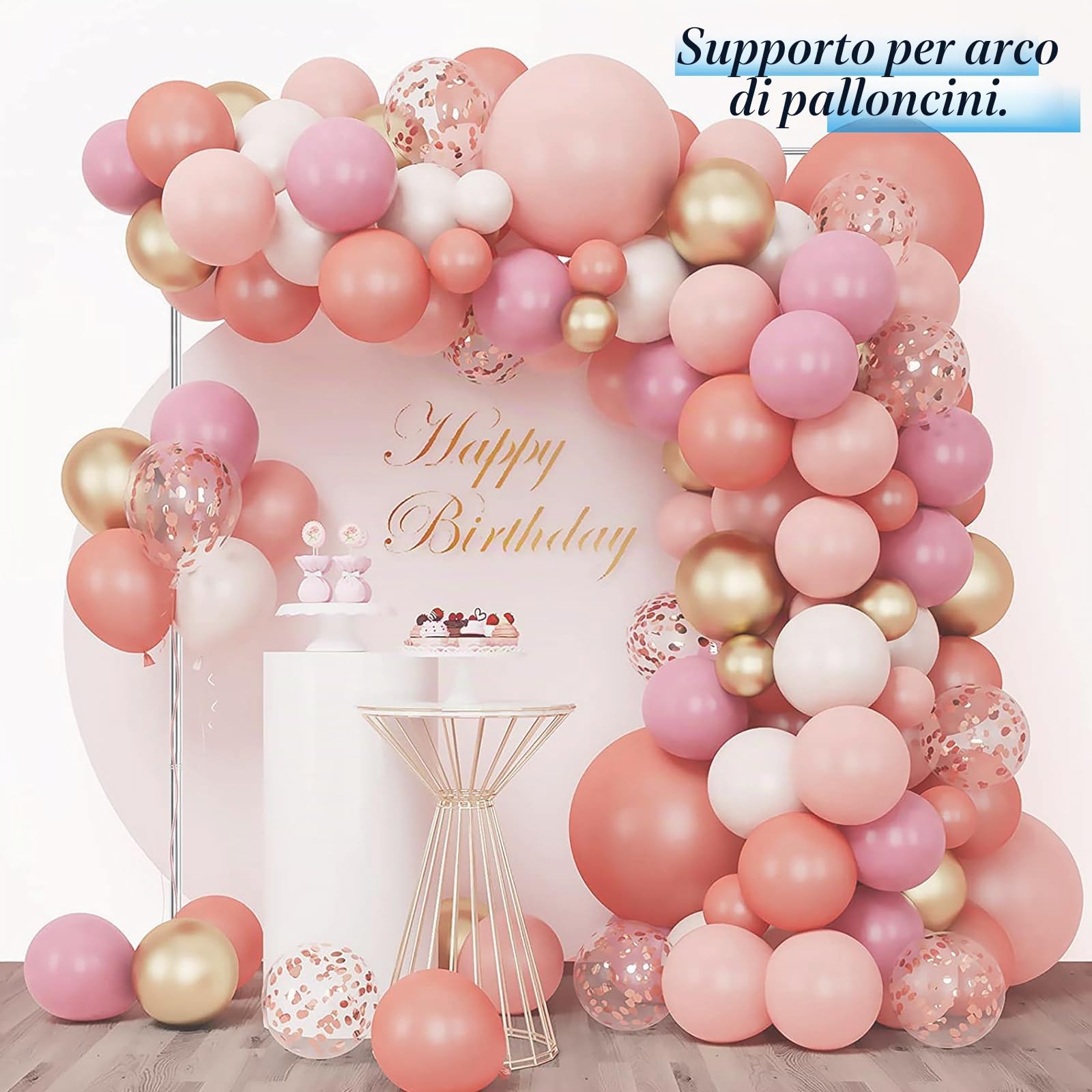 SANLIKE Kit Struttura Arco in Metallo per Palloncini, Decorazione Matrimoni | Supporto pratico e resistente, ideale per matrimoni, feste, celebrazioni ed eventi speciali