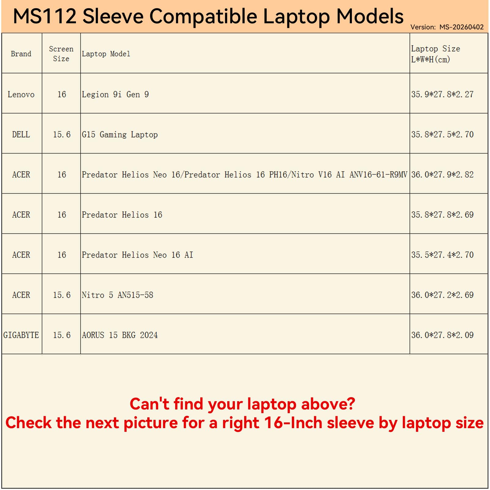 Smatree MS112 Protección rígida 16 Pulgadas Funda para portátil Compatible con Lenovo Legion 9i Gen 9, DELL G15 Gaming Laptop, Acer Predator Helios 16/Neo 16/Nitro 5 AN515-58, GIGABYTE AORUS 15 BKG