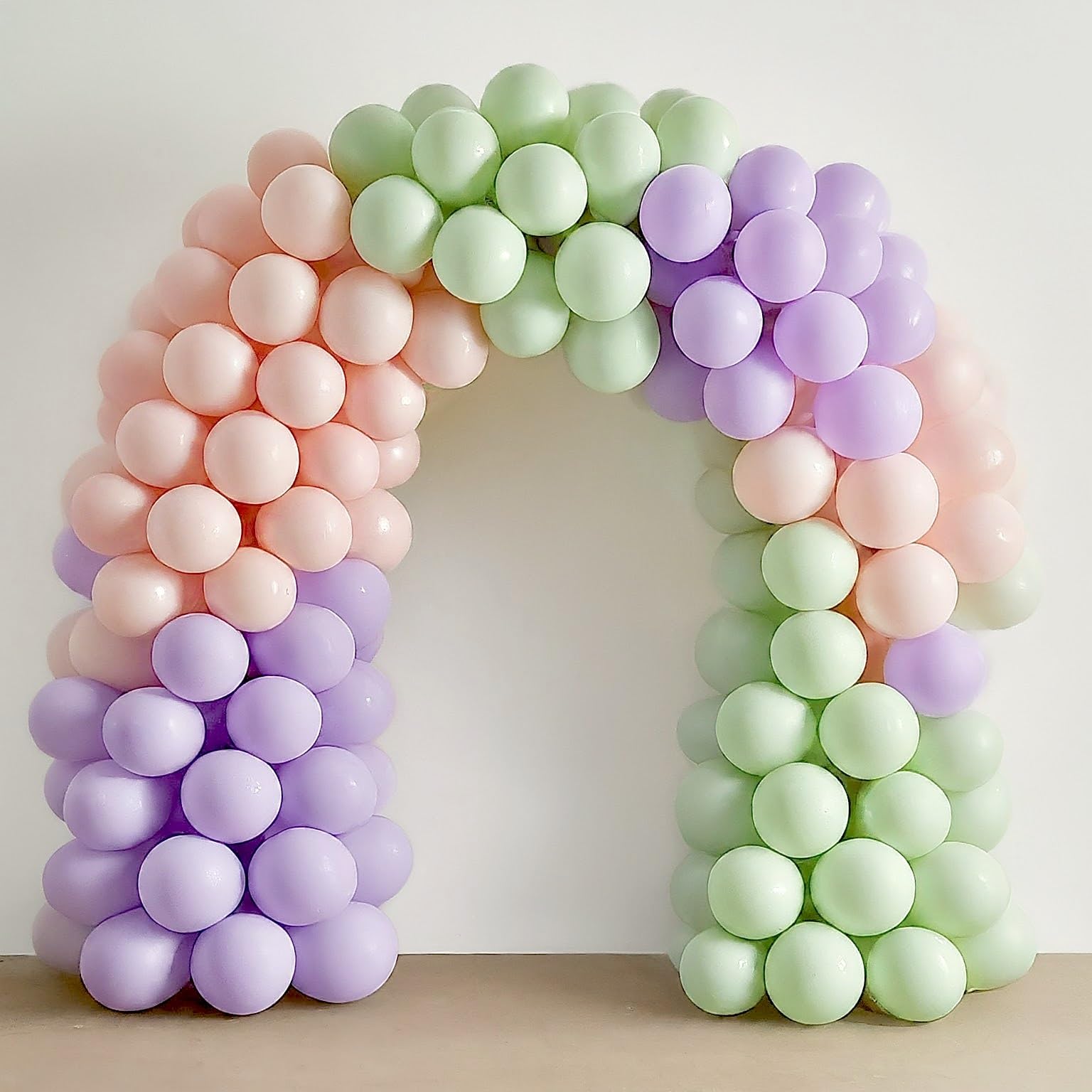 AMFIN (Pack of 50) Pastel Birthday Decoration Item Balloons - Pink, Purple & Green 2