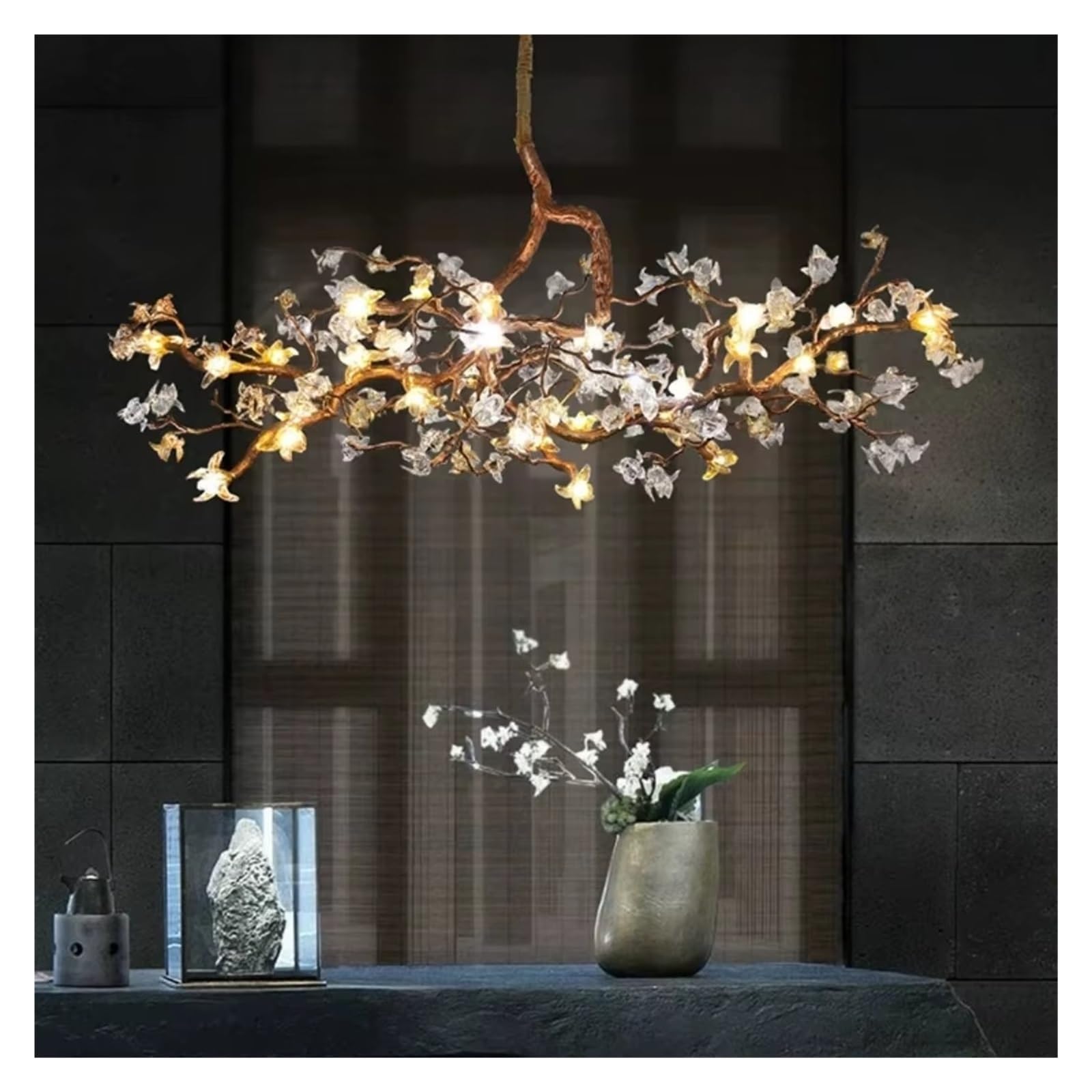 Modern Art Chandelier Trumpet-Shaped Dining Room Villa Living Room Light Luxury Decorative Lighting Fixture for Bedroom Warm Light