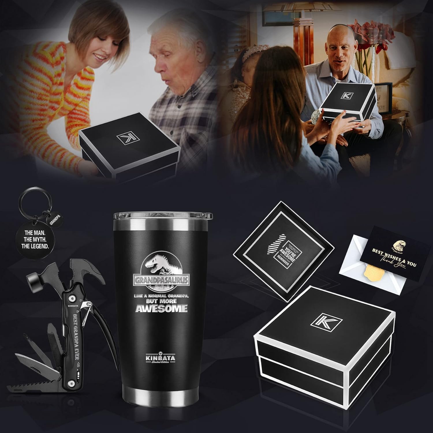 Birthday Gifts for Grandpa-Fathers Best Day Gifts for Men for Him from grandchildren Unique Gift SetIdeas for Papa Presents Multitool