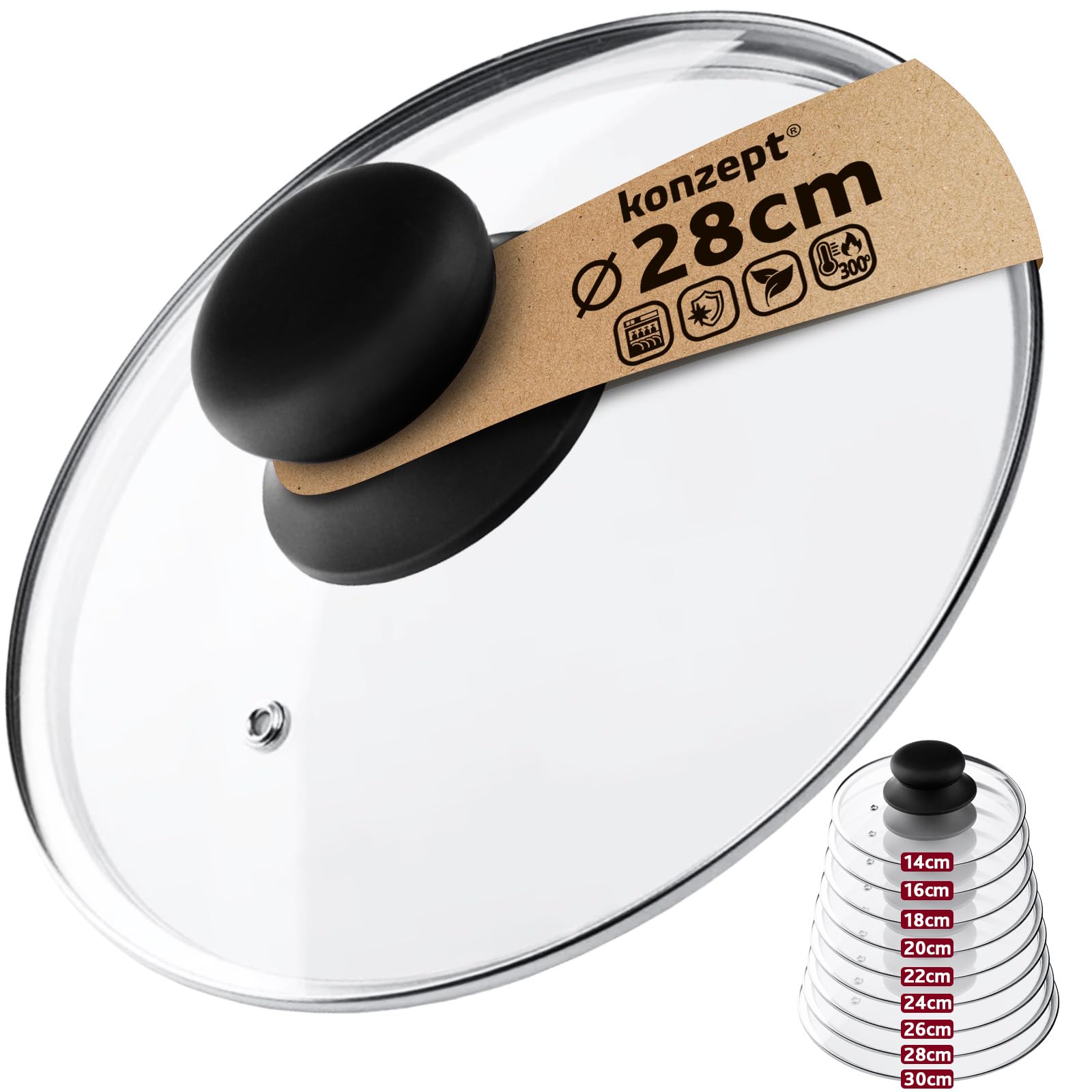 Kerafactu - Couvercle Verre, Passe Au Lave-Vaisselle, Résistant à La