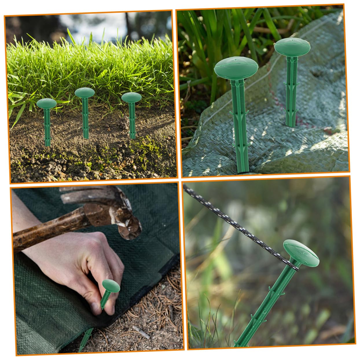 Piquets de Fixation au 150 Pièces en Plastique Vert, pour Jardin