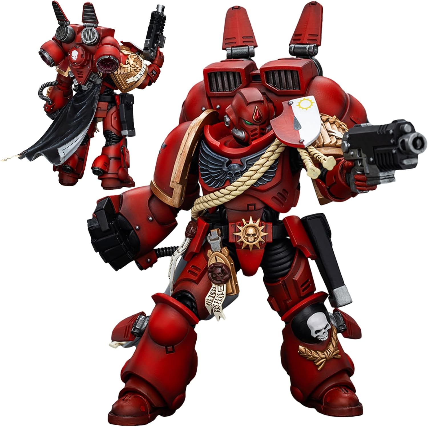 JOYTOY Warhammer 40K Blood Angels 1/18 Action Figures Blood Angels Captain with Jump Pack Model Collection