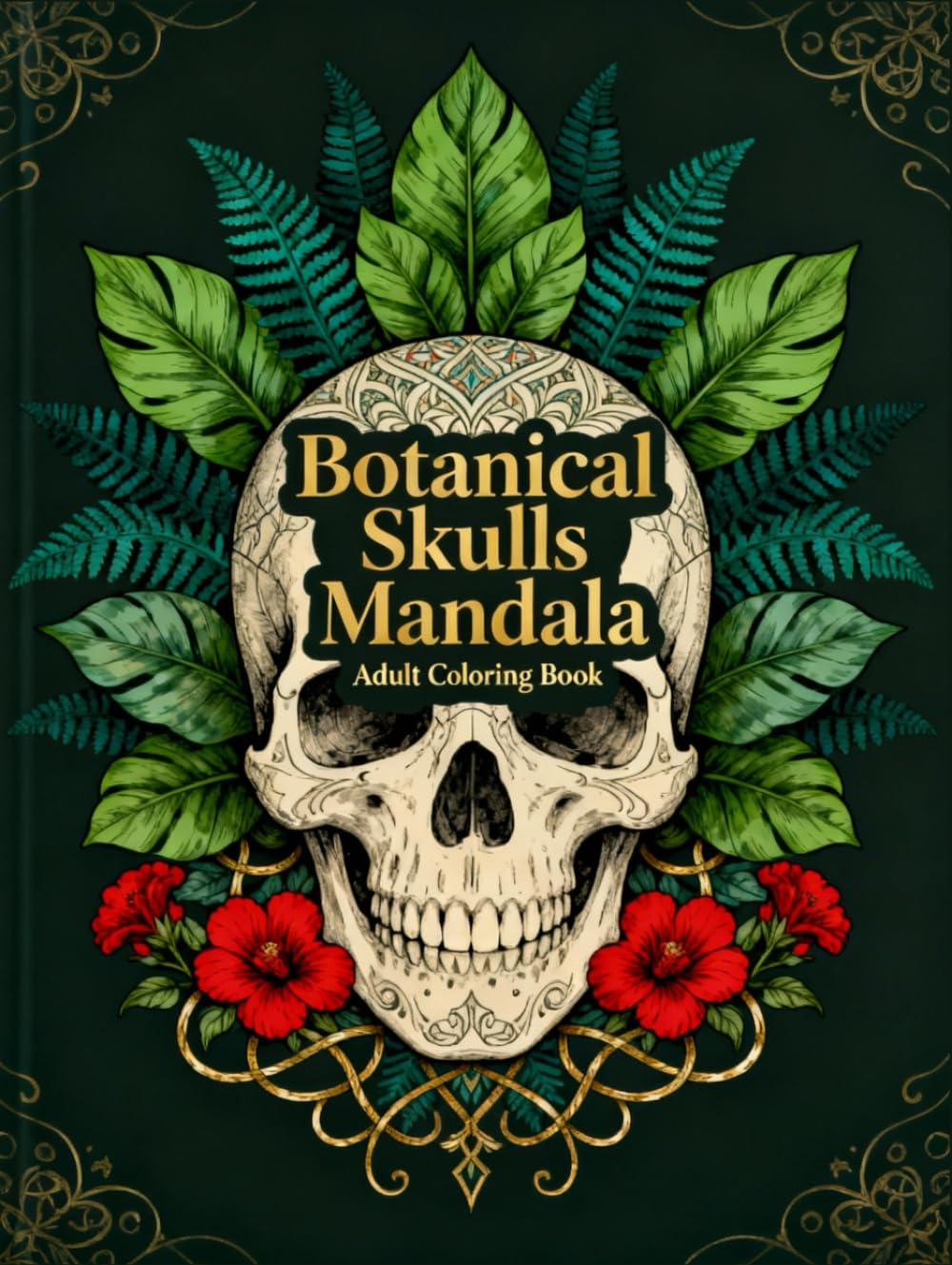 Botanical Skulls Mandala: An Elegant Gothic Botanical Adult Coloring Book for Relaxation, Stress Relief, and Creative Mindfulness