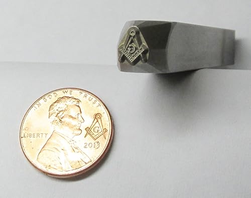 Miniatura 5 de Herramienta de estampado masónico punzón brújula y diseño cuadrado Masón orden fraternal Logo Punch Tool 0.236 in alto