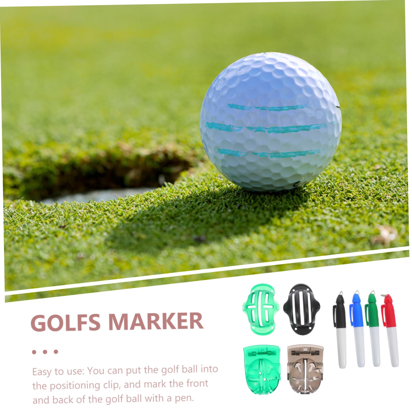 Abaodam Golf Markierungsset mit Hochpräziser Golfball Marker mit Farbmarkern und Klips für Optimale Ausrichtung und Einfache Anwendung Beim Golfspiel
