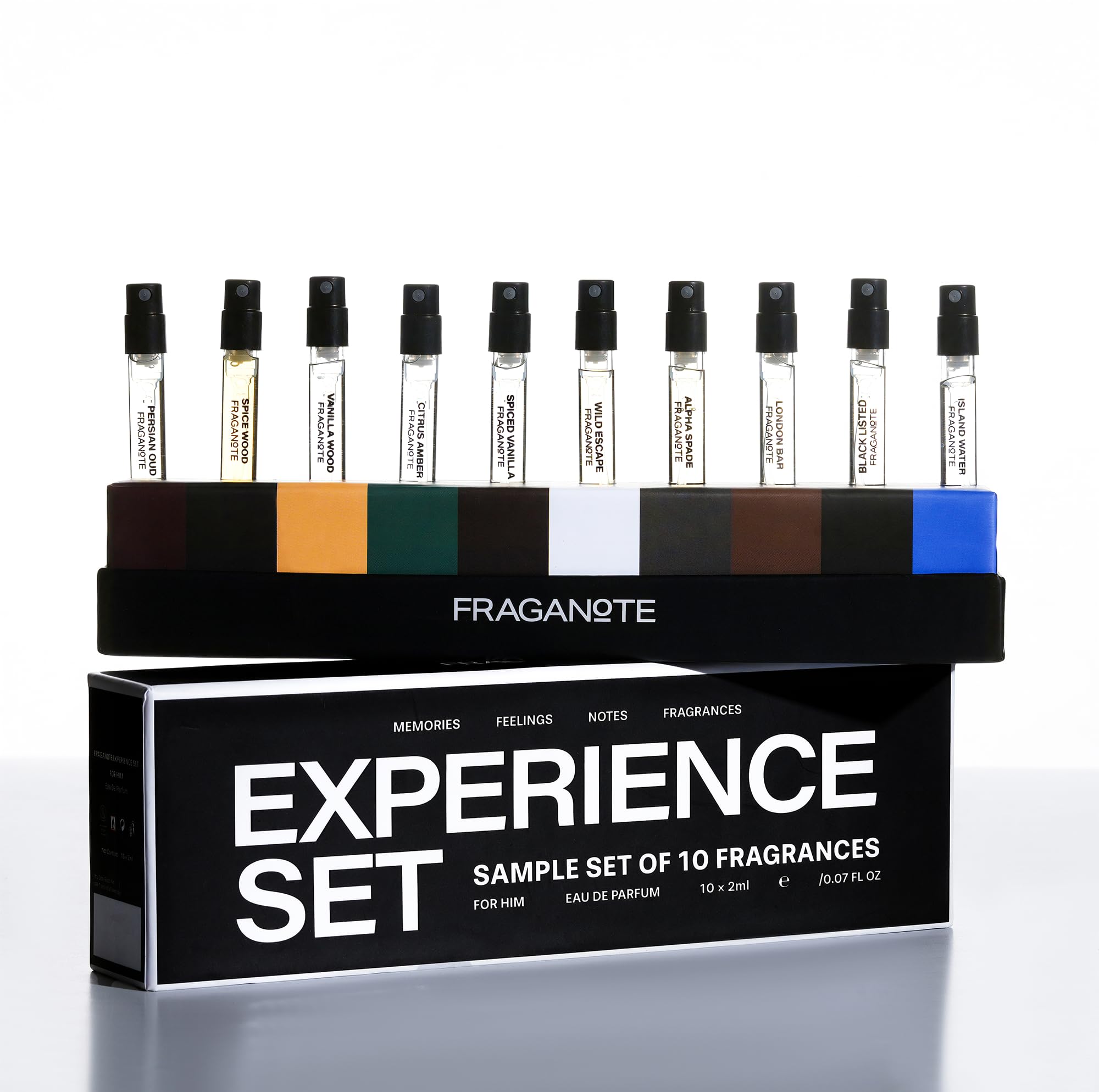 Fraganote Sample Set for Men 10 x 2ml | Long-Lasting Perfume with Oud, Vanilla, Citrus, Woody & Spicy Notes | Travel-Friendly Set | Gift Set for Him | Premium Fragrance | Ideal for Every Moment-image-7