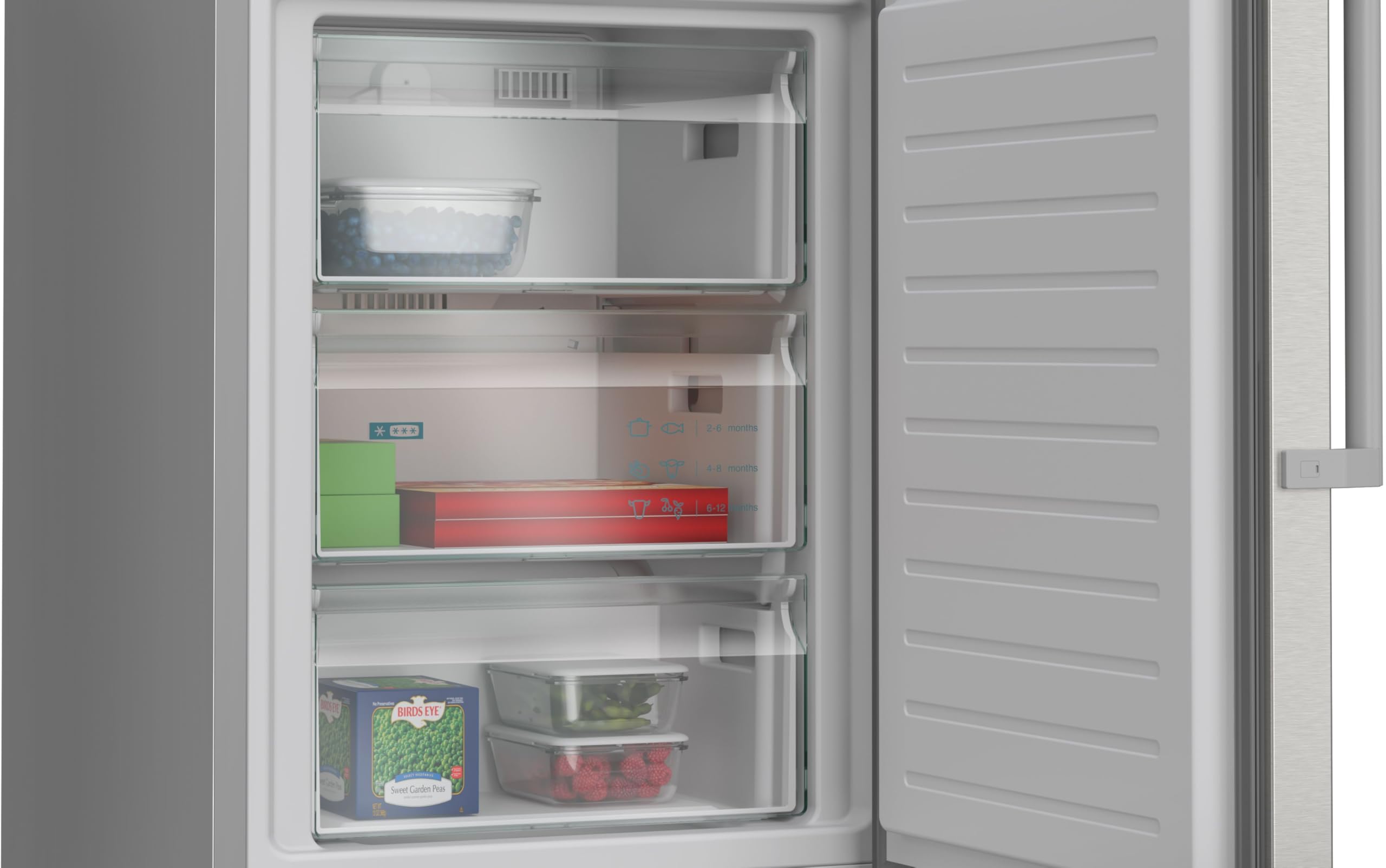 Siemens iQ300 Freistehende Kühl-Gefrier-Kombination 203 x 60 cm, KG39NVICV, 260 L Kühlen & 103 L Gefrieren, Total noFrost, Nahtlose Platzierung, hyperFresh 0°C Schublade, LED-Beleuchtung, Edelstahl