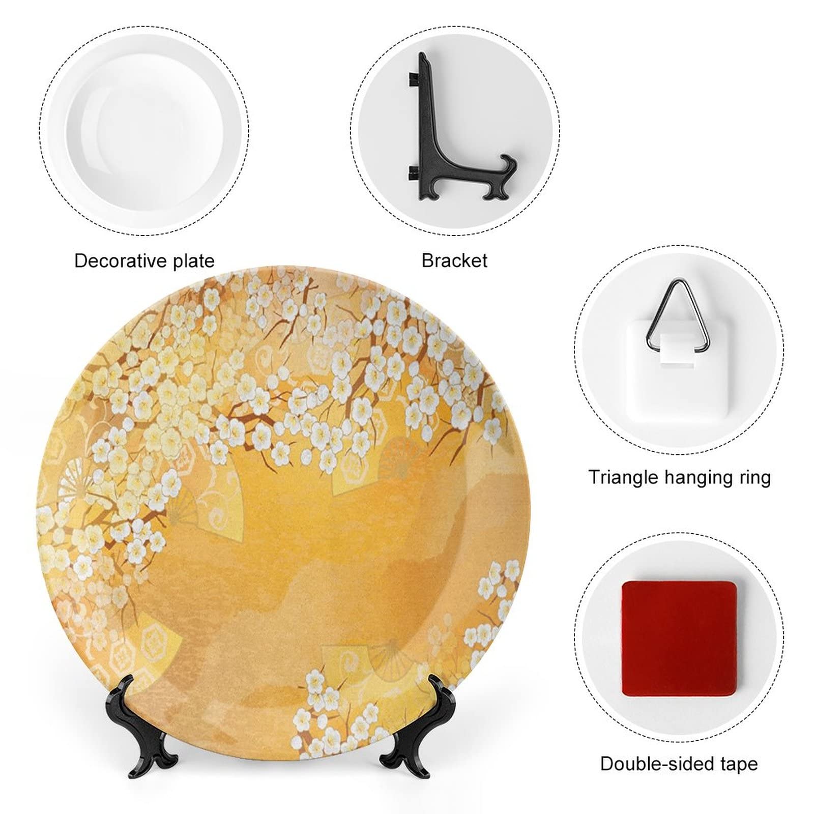 Amazon.com: LIGUTARS Decorative Plates, Asian Print Ornament