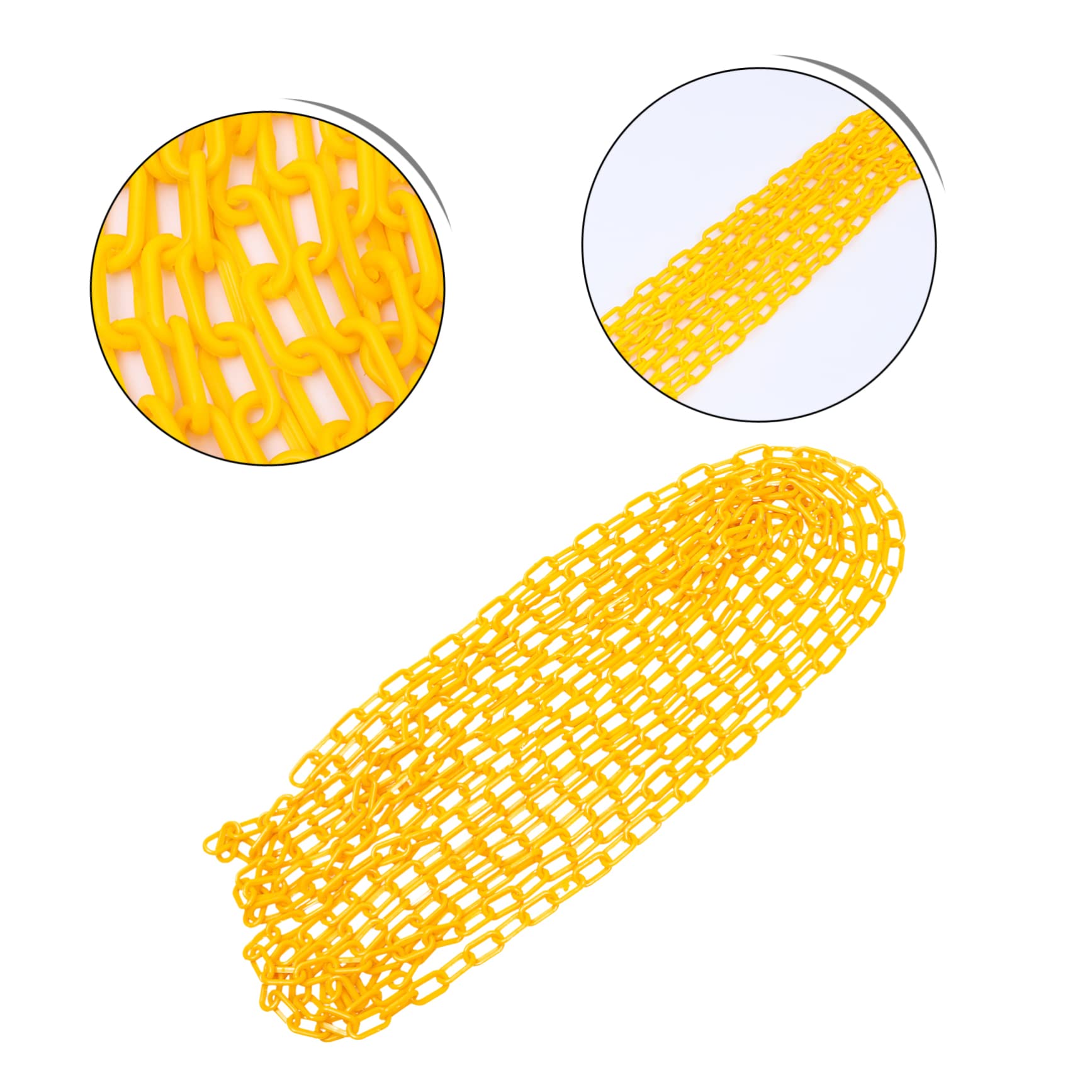 BELLIFFY The Chain Barricade Road Safety Chain Traffic Barrier Chain Crowd Control Chain Caution Chain Caution Do Not Enter Sign Safety Barrier Chain Driveway Chain Barrier Yellow Plastic