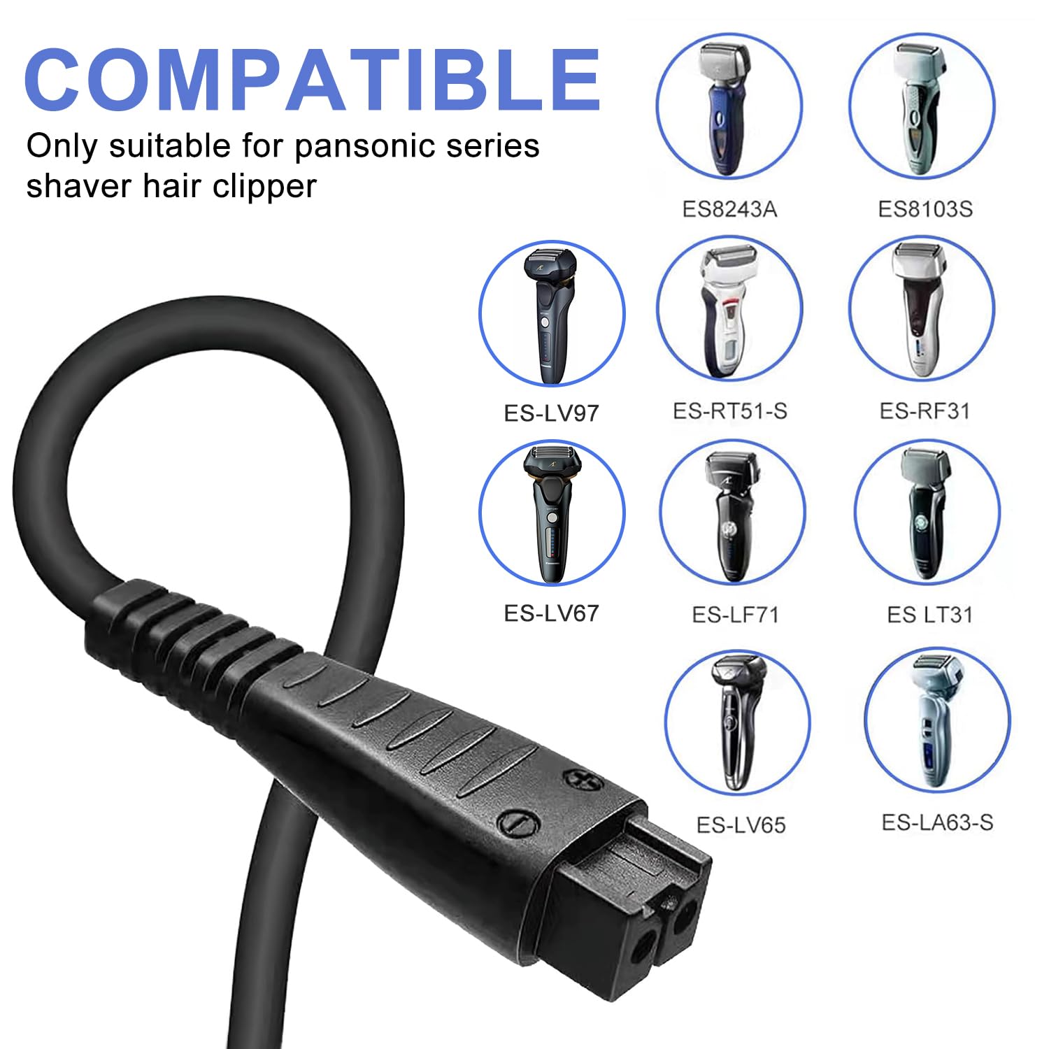 USB Charger For Panasonic ES-RT44 ES-RT51 ES-RT54 ES-RT60