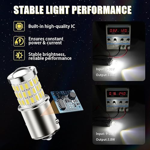 Miniatura 4 de Bombillas LED, con repuestos proyector para luces traseras de apoyo o de freno, xenón blanco (6500K) Brightstar Newest 9-30V Super brillosas de baja