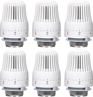 Thermostatkopf Heizkörperventil für Gewinde M30x1.5 Thermostat Heizung, Thermostat-Kopf Ersatzkopf Heizungsthermostat Heizkörperthermostat für Zuhause Büro (6 Stück)