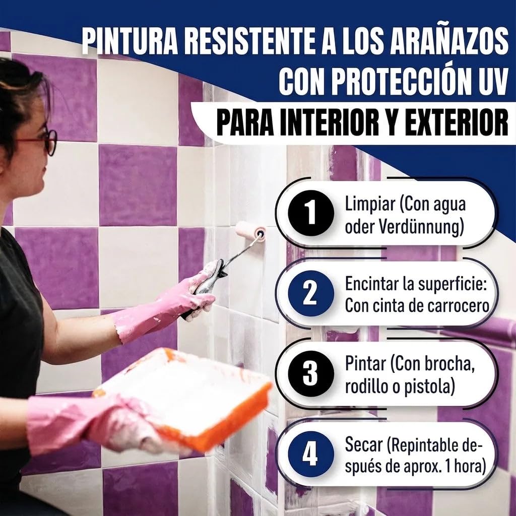 Pintura para azulejos SELECCIÓN DE COLOR Y BRILLO Pintura para azulejos (20 L) Hamburger Lack-Profi
