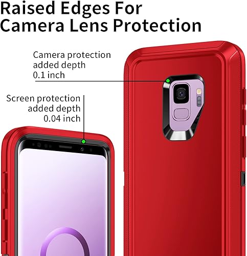Miniatura 3 de Funda para Galaxy S9, resistente a prueba de golpes, a prueba de polvocaídas, 3 capas, protección de cuerpo completo, funda resistente para Galaxy