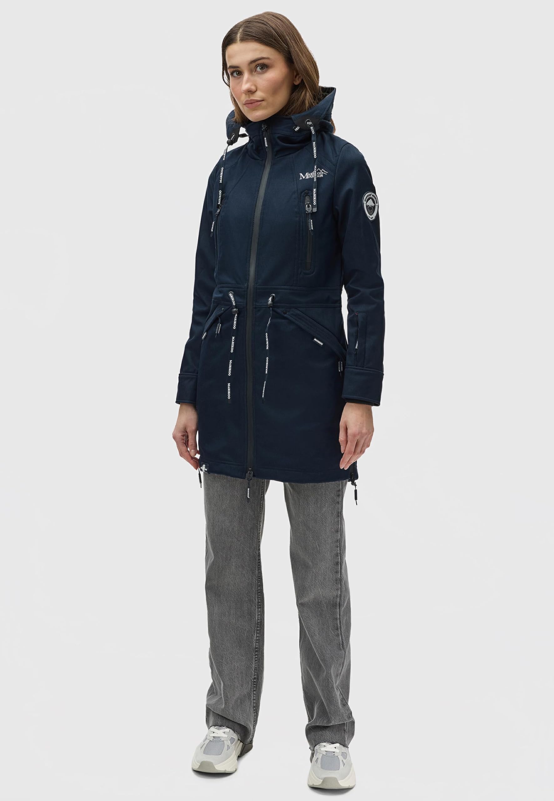 MARIKOO Damen wasserdichter Softshellmantel Racquellee mit Kapuze