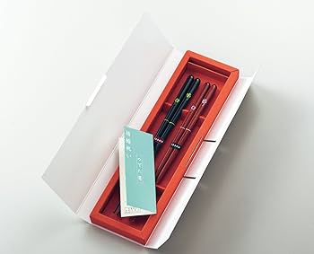 Amazon｜一双 日本製 箸 夫婦千鳥 ペア 天然木 漆 銀23cm 金21cm