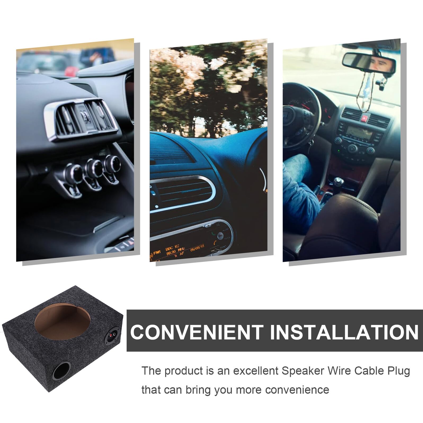 Healeved Caja Diseño Ultradelgado para Coche de 10 Pulgadas para Subwoofer y Material de Madera Que Mejora el Rendimiento de Graves y Facilita la Instalación