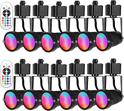 EAGLOD Cabezales de luz LED RGB de 12 W, cabezal de iluminación RGBW que cambia de color, tipo H para acento, Partyl, Art Dec, 110 V, multicolor,