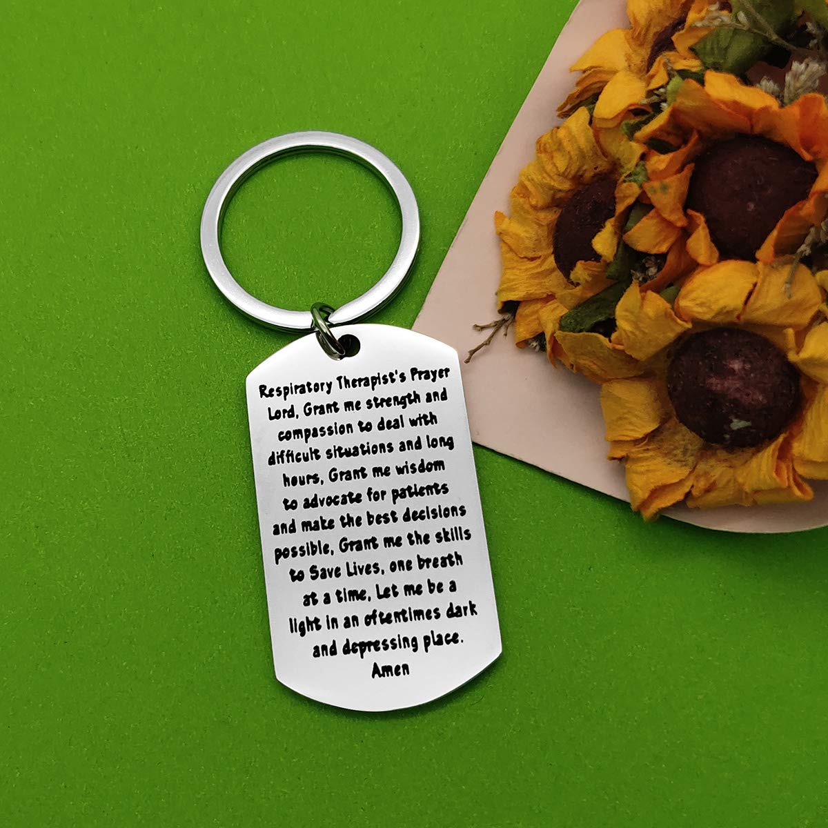 Baipilu Respiratory Therapy Gifts for Men Women Therapist Prayer Keychain Respiratory Tech Keychain Gift for Graduates Birthday Graduation Present Therapist Present