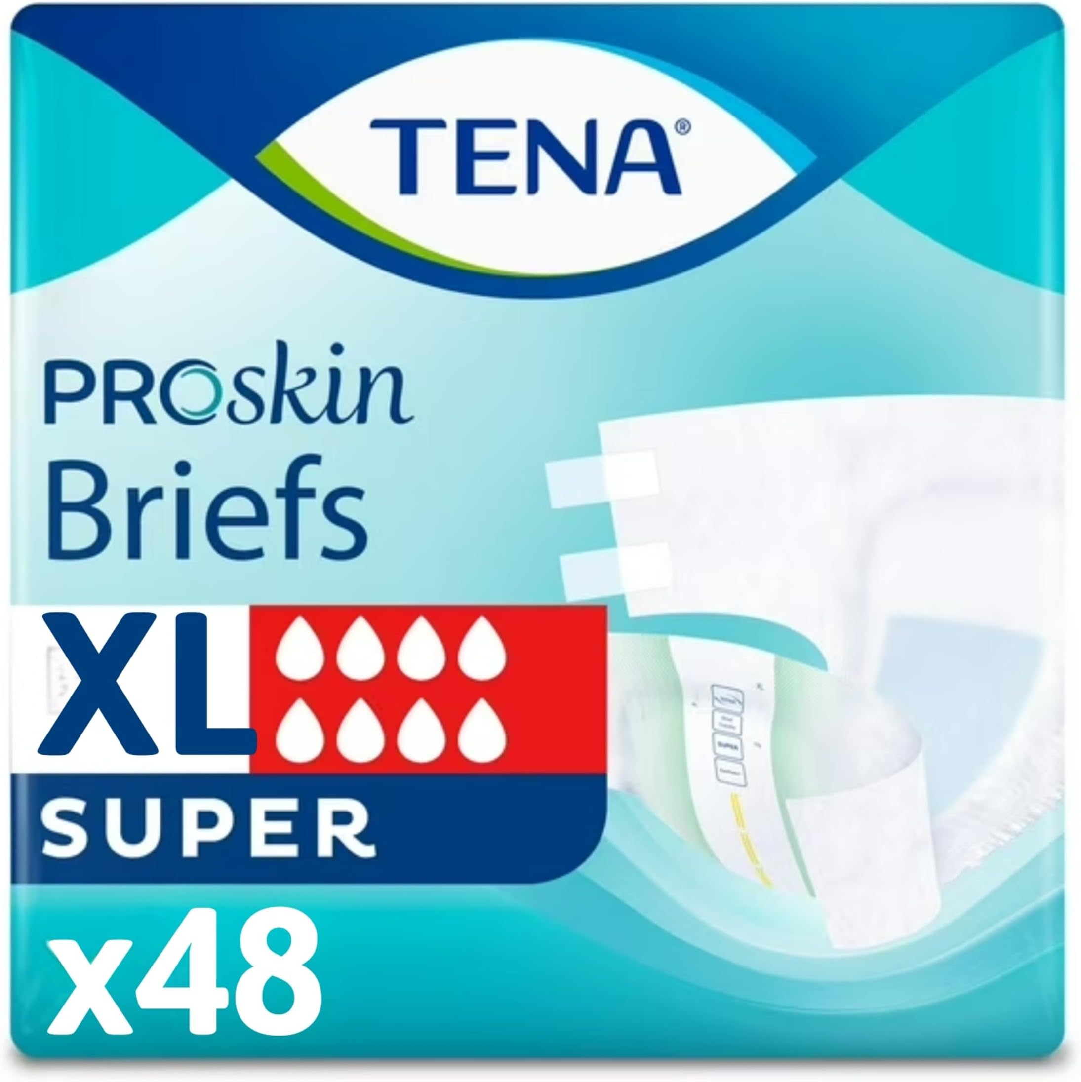 Incontinence Adult Diapers, Maximum Absorbency, Disposable Briefs, ProSkin, X-Large - 48 Count
