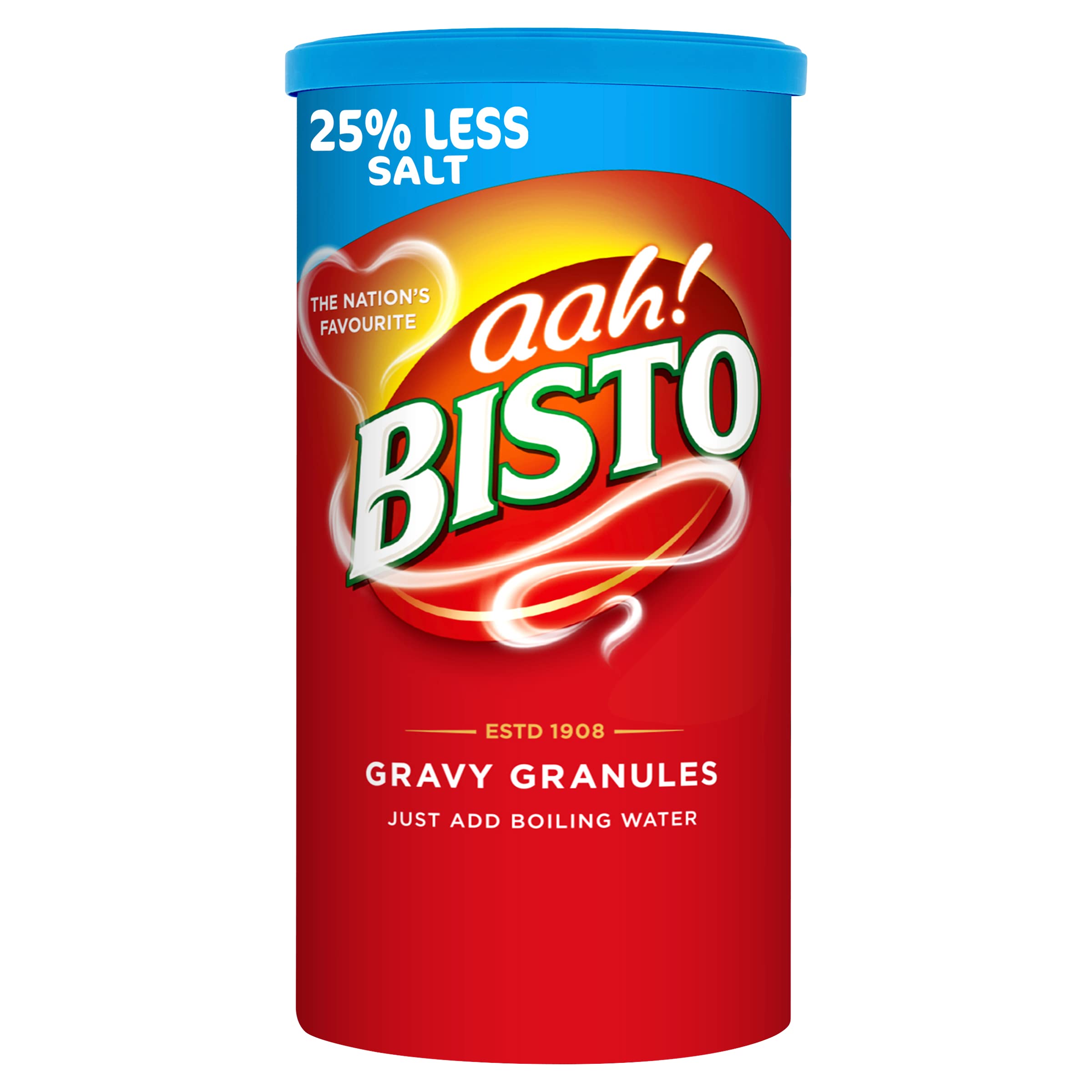 Bisto Gránulos de salsa de sal reducida sabrosos y deliciosos para comidas familiares abundantes, tambor de 350 g (paquete de 1)