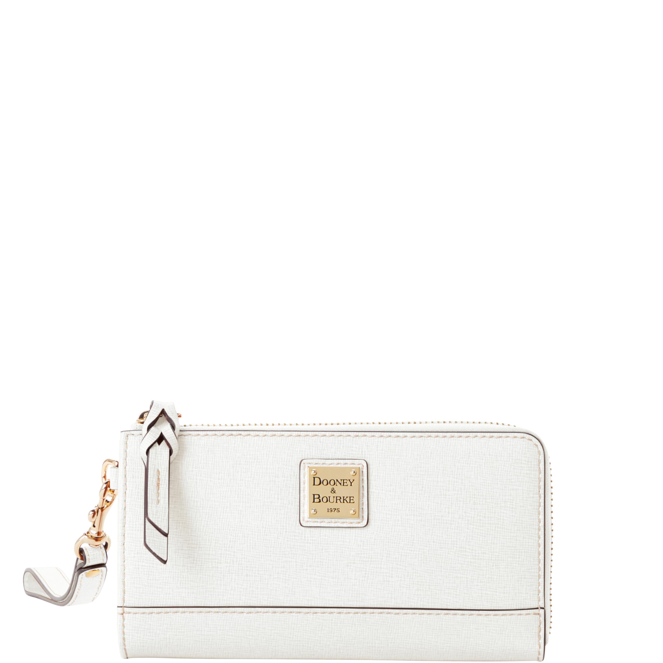 Dooney & Bourke Handbag, Saffiano Folded Zip Wristlet - White