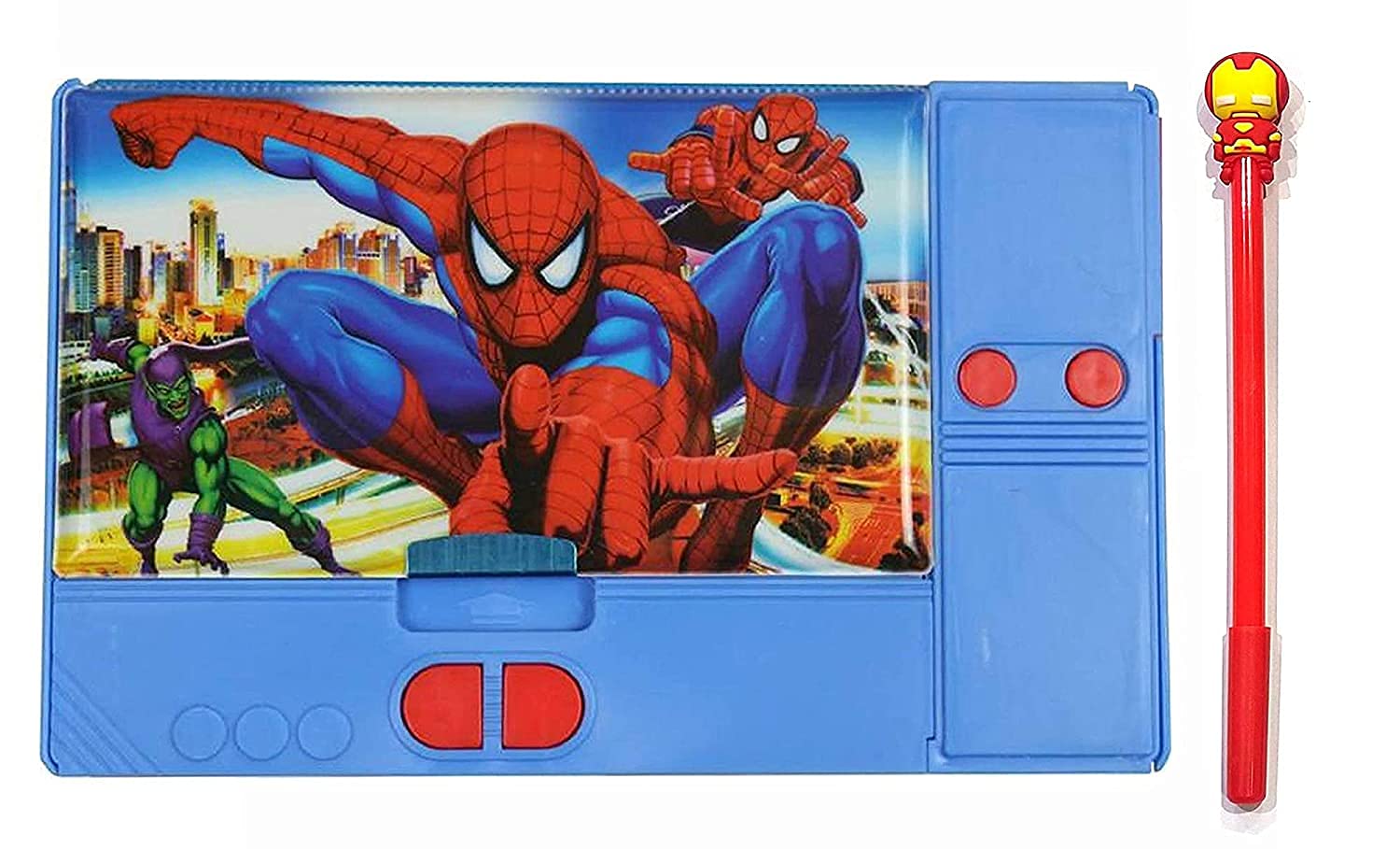 Celebrino Super Heros Theme Jumbo Pencil Box with Gel Pen, Pencil Box Boys School with Pen (Dark Blue) (B09FFBVMDF) Amazon Price History, Amazon Price Tracker