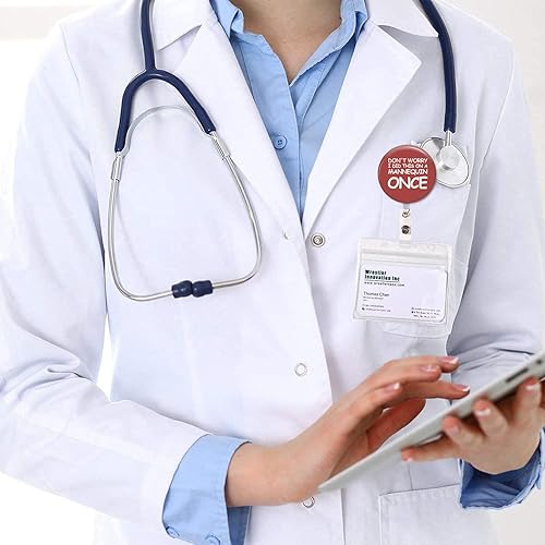 Miniatura 5 de Carrete retráctil con clip de cocodrilo, divertido soporte para tarjeta de identificación, OB L & D NICU OBGYN Ginecología, enfermería, médico,