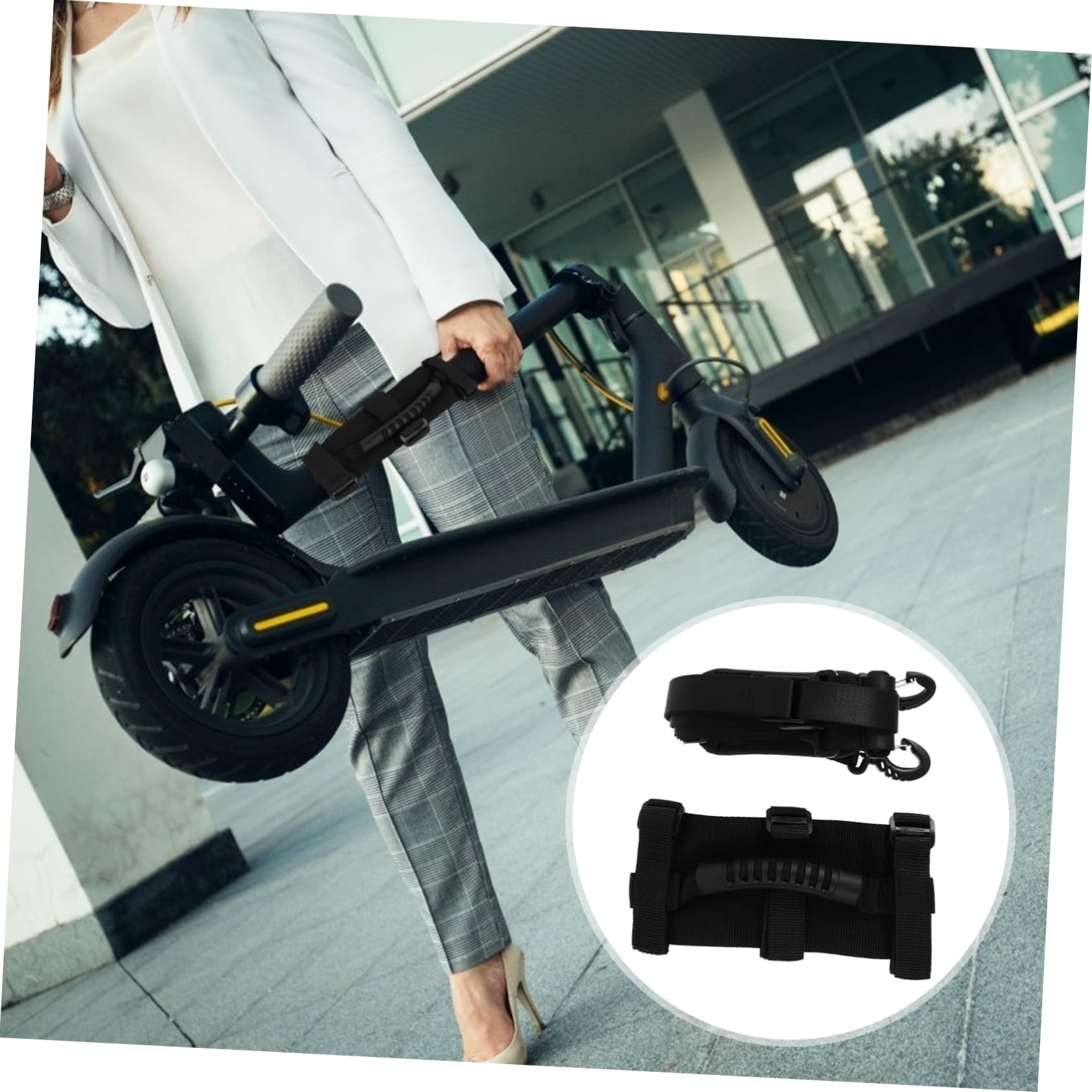 Toddmomy 4 Pièces Sangle Trottinette Poignées De Trottinette Sangle De Transport De Vélos Accessoires De Vélo Électrique Ceinture D'épaule De Vélo Chaise Pliante Cordon PP Scooter Enfant